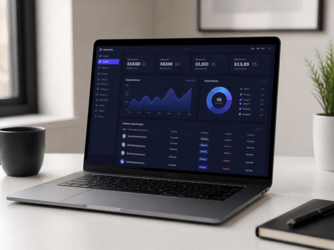Notebook exibindo o painel do evento com leads e temperatura